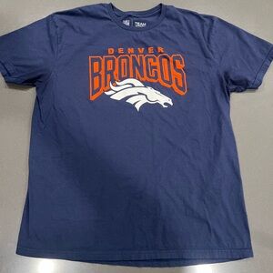 Team Apparel Denver Broncos Navy T-Shirt with Orange and White Logo